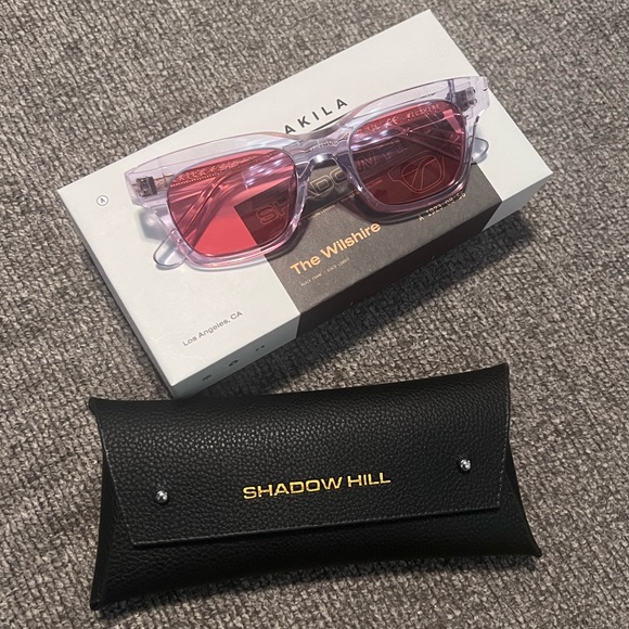 AKILA X SHADOW HILL Red Lens Icicle Clear Sunglasses Limited Edition Dead Stock - Picture 3 of 5